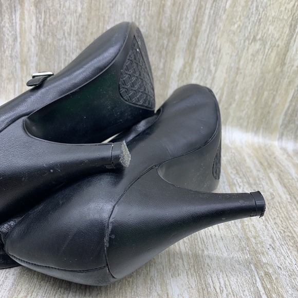 NINE WEST Black Heels Slouchy Leather Ankle‎ Boots Buttery Soft Booties 6M - Picture 8 of 9